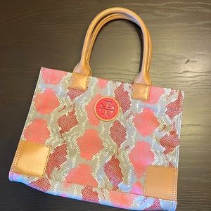 Tory Burch mini Ella tote - pink pop snake print